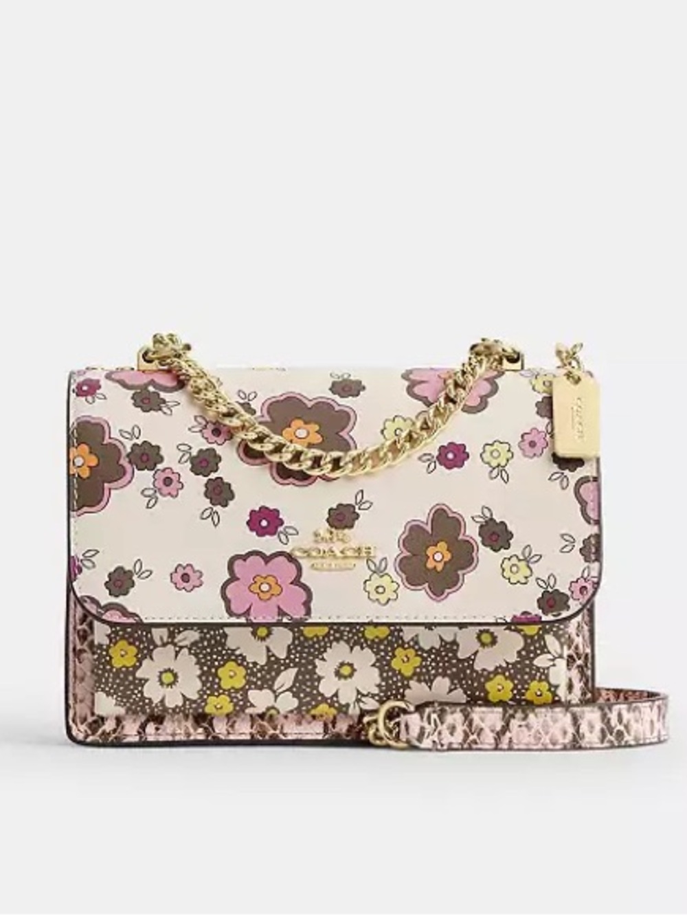 Coach Mini Klare Crossbody Bag With Floral Print Authentic NEW WITH TAGS Pink